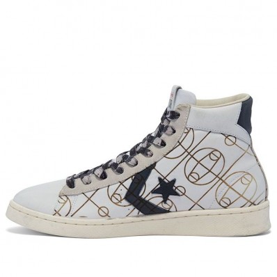 Converse Pro Leather High Top Chaussures Blanche/Doré 169116C FR