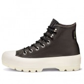 Converse Chuck Taylor All Star Lugged Waterproof Leather High Top Thick Sole Noir Blanc 565006C FR