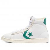 Converse Pro Leather High Top Chaussures Blanche/Vert 171069C FR